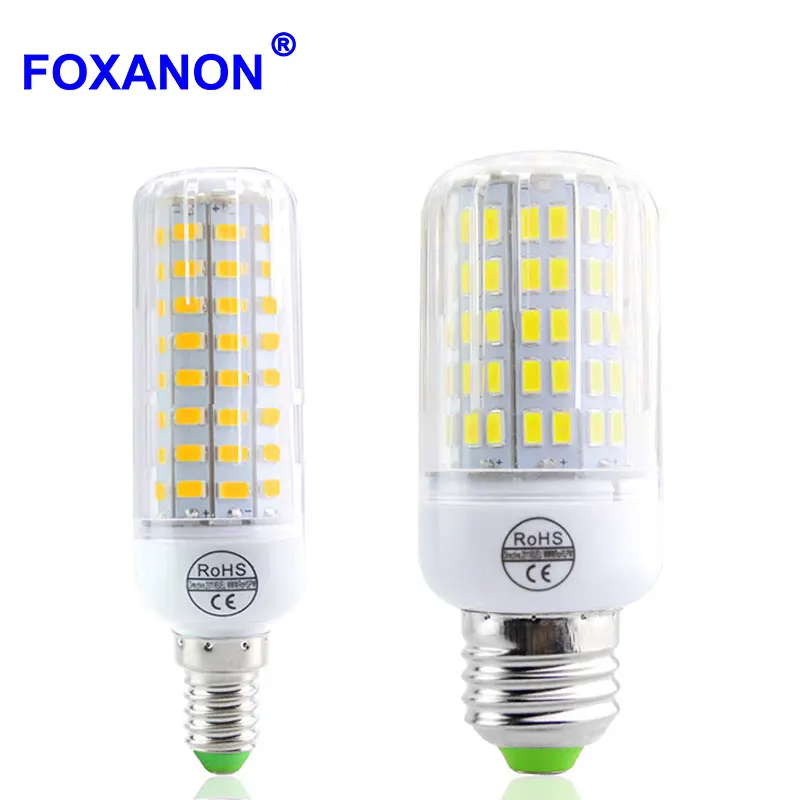 Foxanon Led E27 E14 светильник 5730 220 В лампа Кукуруза 24 89 светодиодов 108 Лампа накаливания 20 Вт 100 Светодиодный