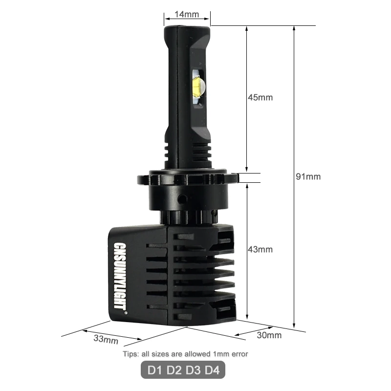 CNSUNNYLIGHT без ошибок D1S D2S D3S D4S D2H светодиодный фары автомобильные лампы 14000лм w/LUMI светодиодный S MX70 чипы Автомобильные фары дальнего ближнего света