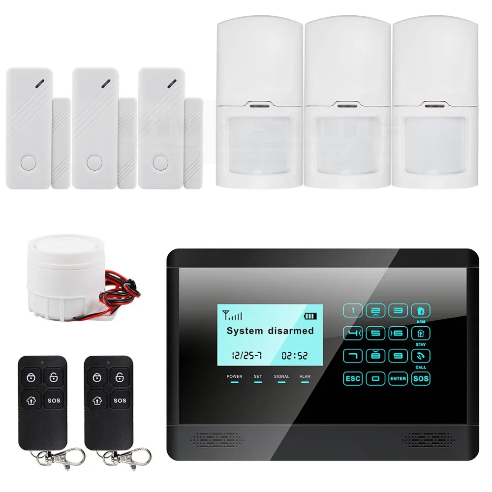  DIYSECUR Touch Keypad Wireless GSM SMS TEXT Auto dial Smart Home Security Alarm System LCD 850/900/