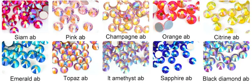 Кристалл AB SS3 до SS50 не горячая фиксация стразы с плоской задней стороной прозрачные стразы для дизайна ногтей блестящие стразы для украшения ногтей B0036