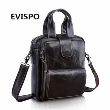 2017 Genuine Leather Man Bag Business Crossbody Bags Portable Briefcase Laptop Handbag Casual Purse Sacoche Homme Marque EVISPO