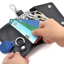 Мужской женский держатель для ключей Органайзер кожаный брелок для ключей Автомобильный ключ сумка чехол для ключей Чехол кошелек мини карта сумка