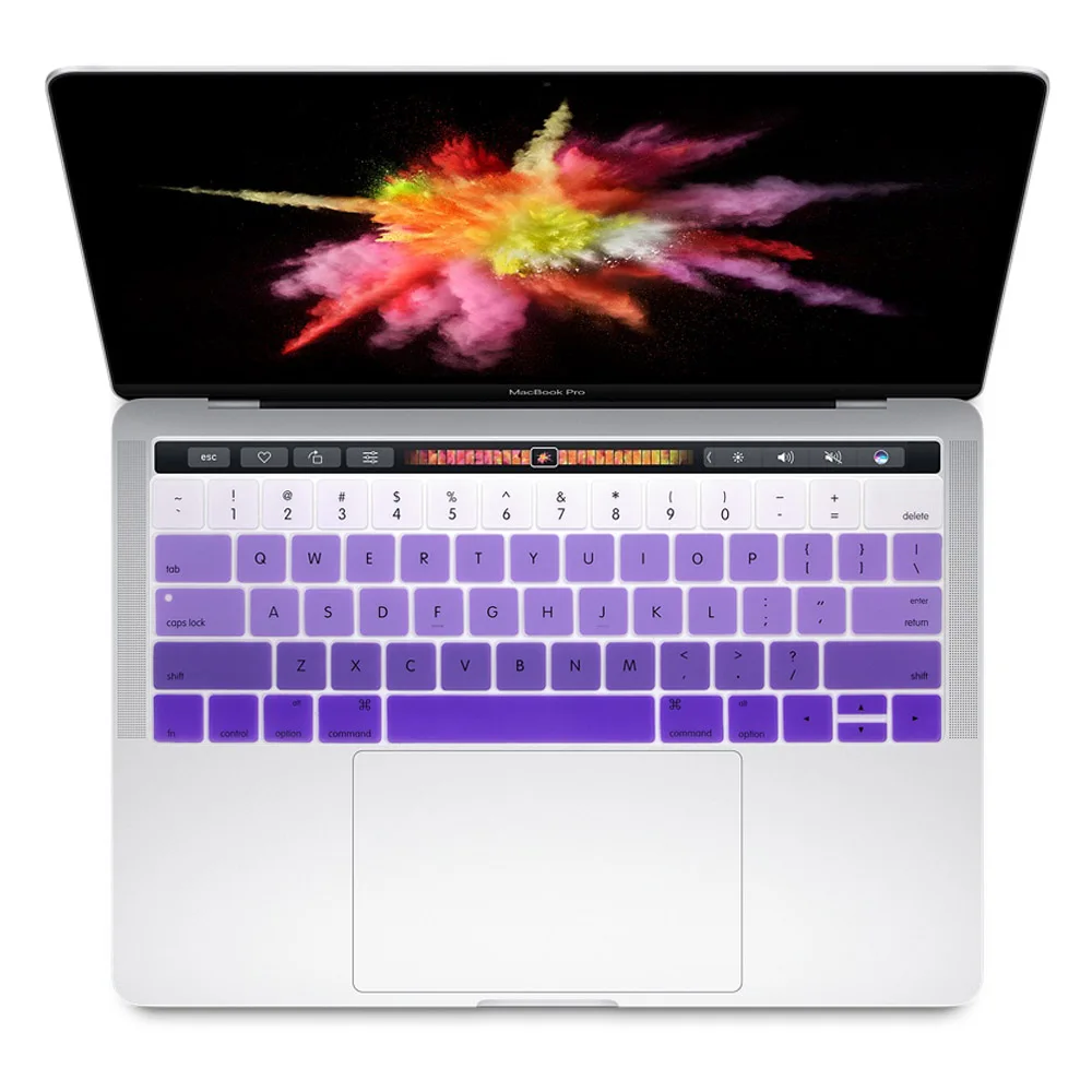 Градиентная силиконовая пленка на клавиатуру для Apple MacBook New Pro retina 1" 15" с сенсорной панелью / выпуска A1989 - Цвет: gradient purple