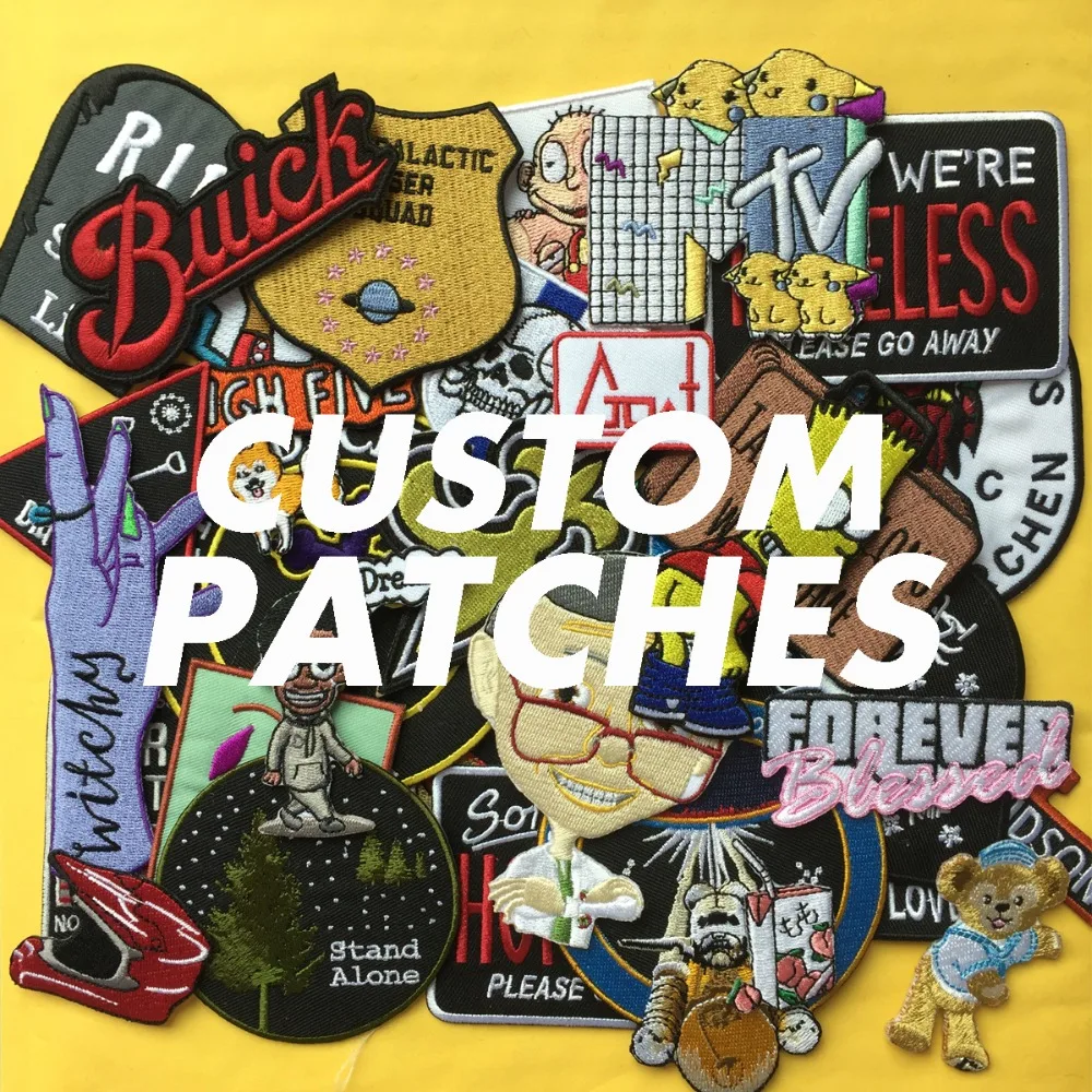 Personnalisé personnalisé patch de broderie bricolage votre propre nom de marque de design marque lettre grand motard militaire appliques patchs pour veste