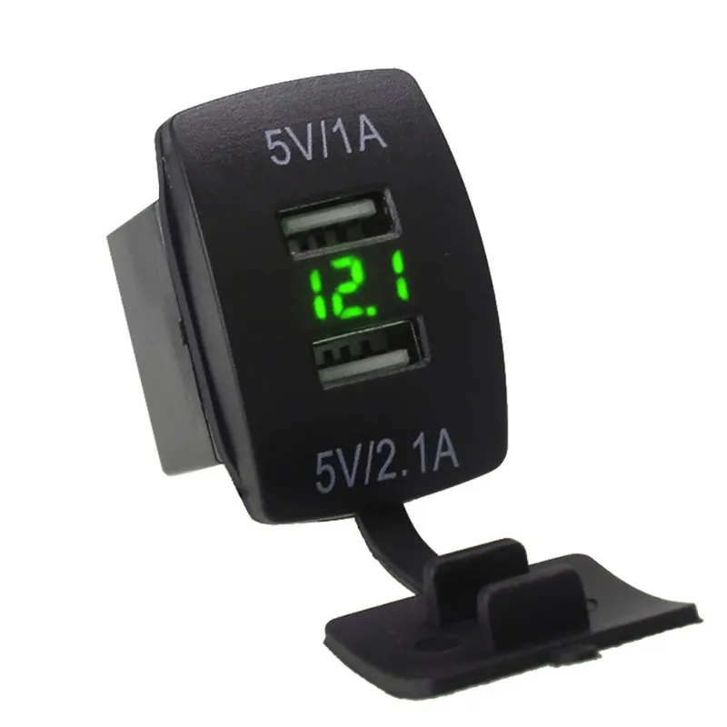 

Waterproof 12V-24V Mini Micro Dual USB Plug Car Motorcycle Cigarette Lighter Car Charger LED Digital Voltmeter Meter