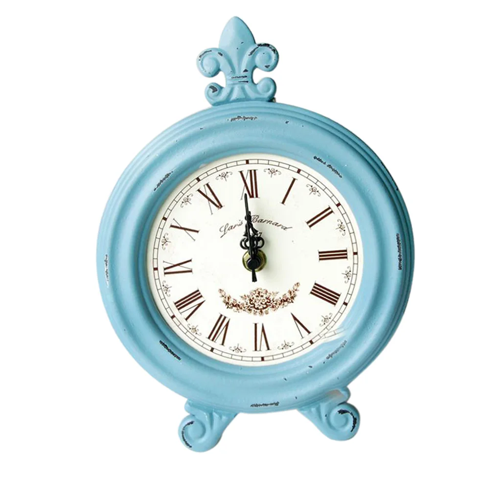 Rustic Vintage Wooden Table Clock Desktop Decor Clock Home Coffee Shop Decor