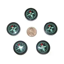 5 Small 25mm pocket survival scout button compasses