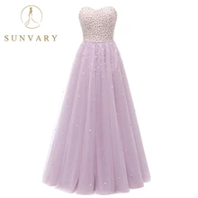 

Sunvary Pearls Ball Gown Quinceanera Dresses Sweetheart Customized Floor-Length Sleeveless Candy Color Crystals 16T Dresses