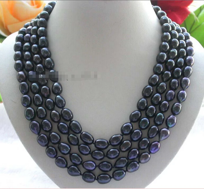 

Free shipping >>>>>>86" Longest Genuine Natural 12mm Black Rice Pearl Necklace!