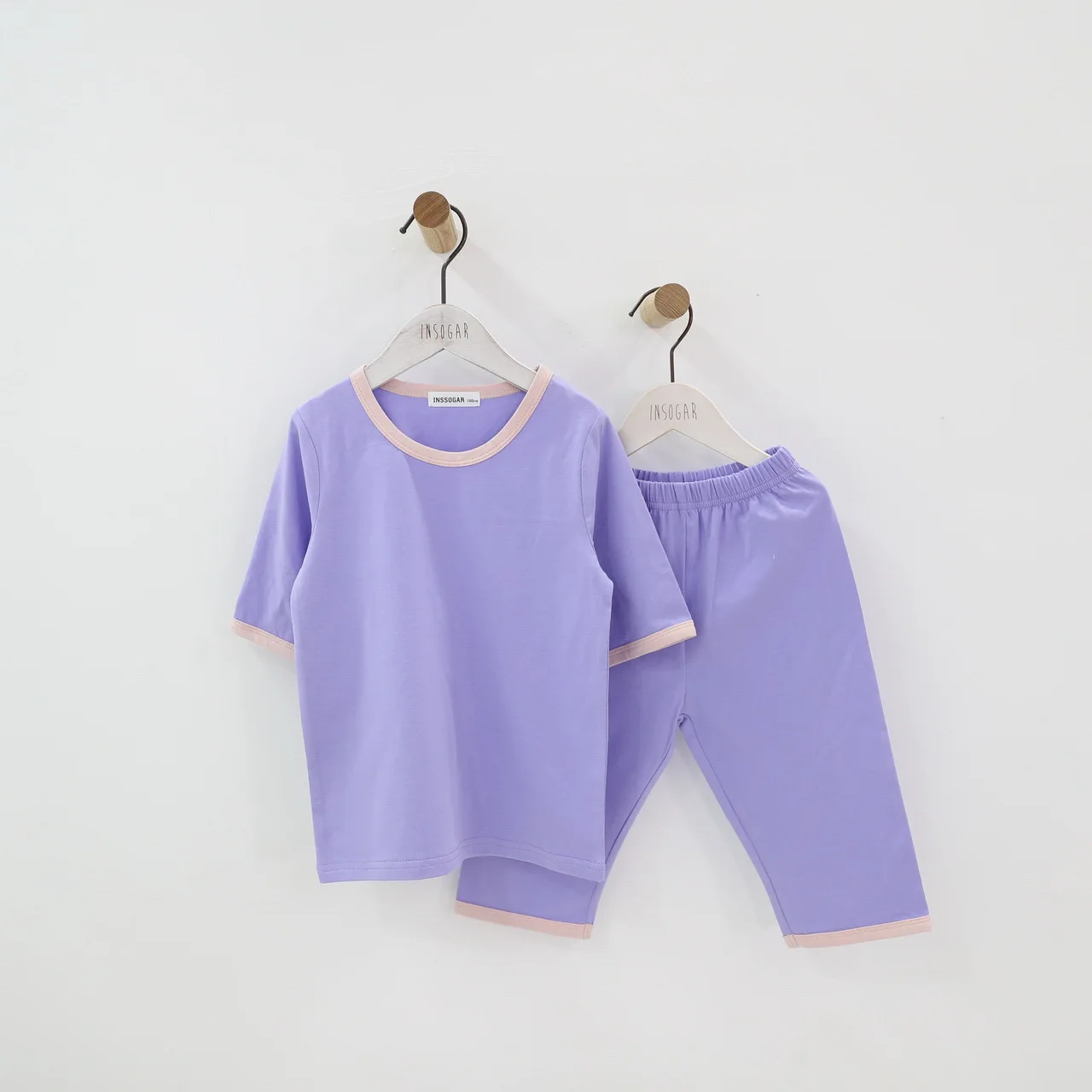 Детская одежда для мальчиков и девочек, хлопковые пижамы, комплект детской одежды, 12 мес., 18 мес., 24 мес., 2 3 4 5 6 7 8 От 9 до 15 лет летние тонкие одежда для малышей - Цвет: Фиолетовый