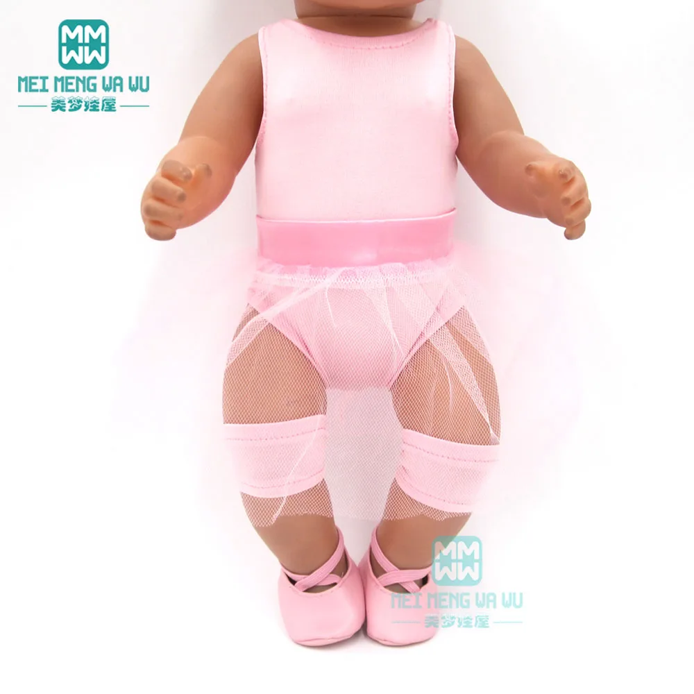 

Doll clothes fit 43cm baby new born doll and american doll pink ballerina princess dress