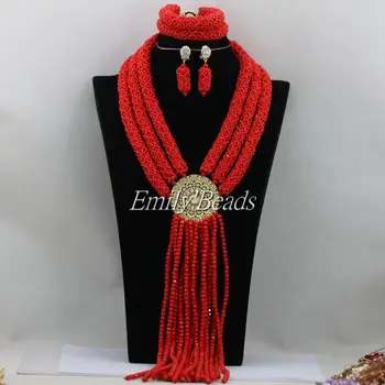 Red African Wedding Crystal Beads Jewelry Sets Handmade Nigerian African Costume Party Jewelry Sets Free Shipping AMJ946 Red African Wedding Crystal Beads Jewelry Sets Handmade Nigerian African Costume Party Jewelry Sets Free Shipping AMJ946