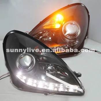 

For Mercedes-Benz for R171 SLK200 SLK350 SLK500 LED Head Light for Original car with HID KIT 2004 TO 2011 Year Black Housing SN