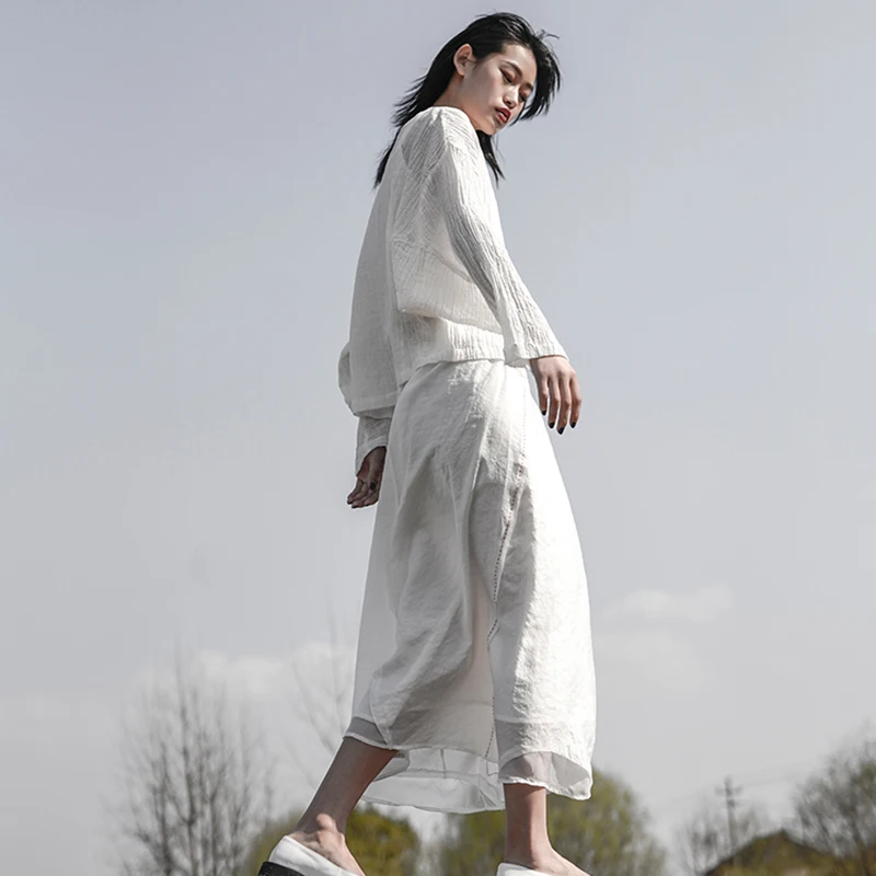 [DEAT] New Spring Summer High Elastic Waist White Brief Temperament Thin Half-body Skirt Women Fashion Tide JT00