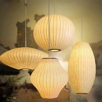 

Post-Modern Minimalist White Silk Led Pendant Lights Restaurant Bedroom Suspension Hanging Lamp Art Single Head Lamp Lighting