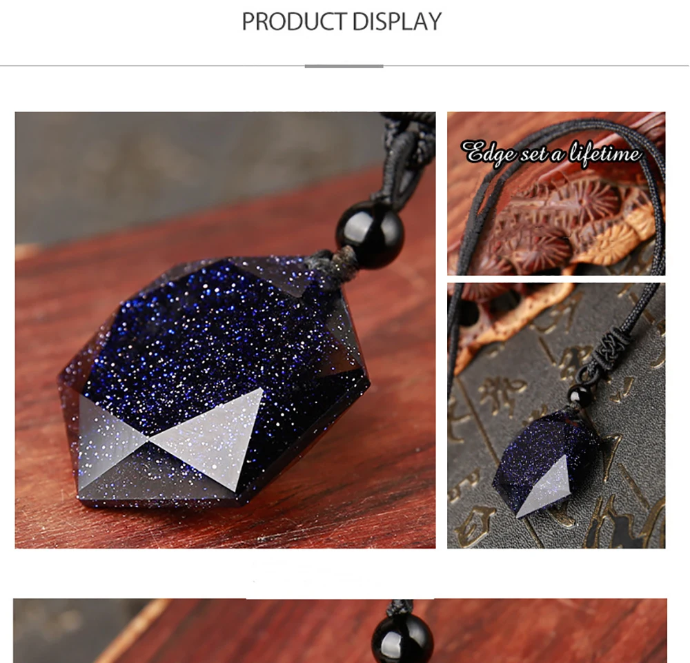 BOEYCJR заказное резьба имя ожерелье синяя Гексаграмма ожерелье лучших друзей камень кулон ожерелье s для женщин и мужчин