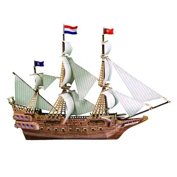 

Paper 3D Puzzle Sailing Ship Flagship Model DIY Craft Decoration Educational Toys Birthday Gift for Children Toddler Kids