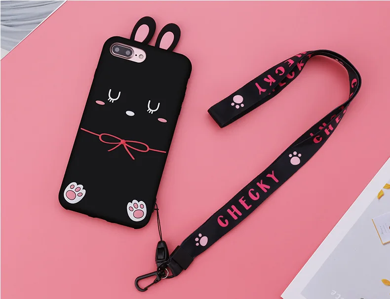 Милый мультяшный милый розовый котенок для ключей Ремешок для ID телефона на шею с брелоком для huawei для ключей ID карты ремни для мобильного телефона