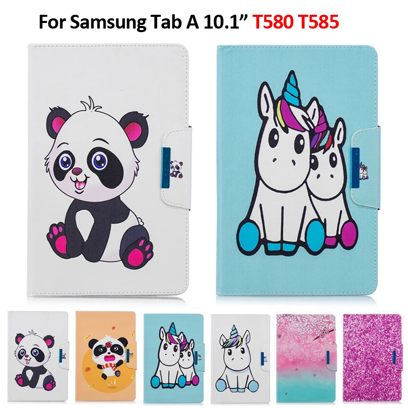 

Tablet Case For Funda Samsung Galaxy Tab A 10.1 Case T580 SM-T580 T585 Cute Panda Unicorn Cover For Samsung Galaxy Tab A 10.1