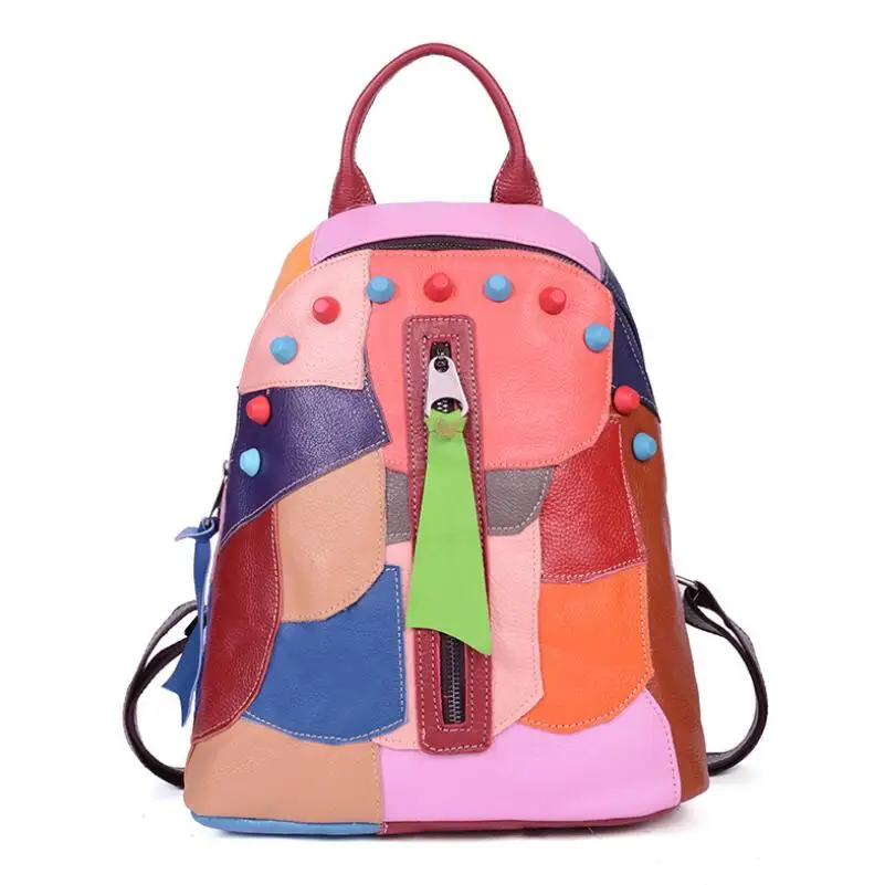 

Women Large Capacity First Layer Cowhide Backpacks Fashion Female Shoulder Bag Travel Ladies Bagpack School Bags For Girls