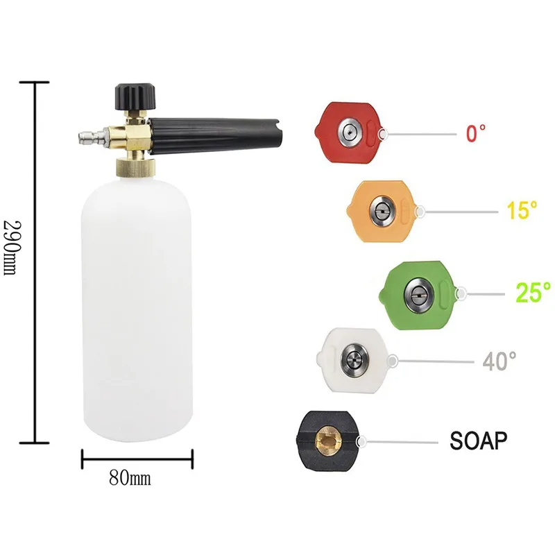 Высокая Давление пенная насадка/пенораспылитель Регулируемая насадка для пены профессиональные пены генератор мытьё 1 литр