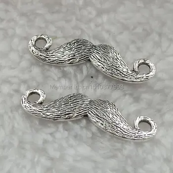 

240 pieces antique silver mustache connector 32x9mm #325