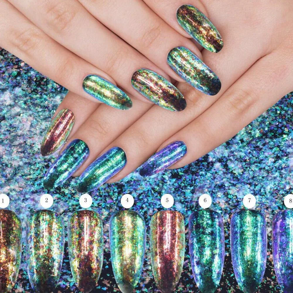 1 Box Nail Glitter Holographic Holo Flakies Sequins Paillette Nail