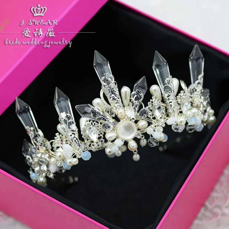 Женская тиара с белыми кристаллами свадебные аксессуары для волос|accessories 3d|hair