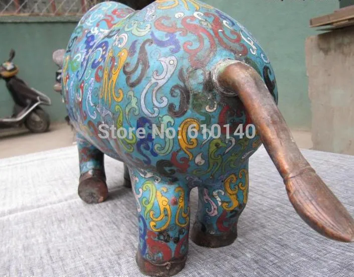 

12"Chinese Copper handwork Made cloisonne enamel abstract wrestle bull Ox Statue