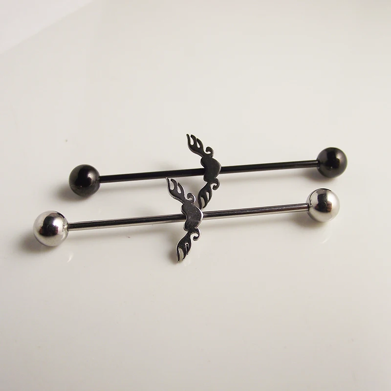 Isayoe 1.2mm 16G 35mm Long Industrial Barbell Love Angle