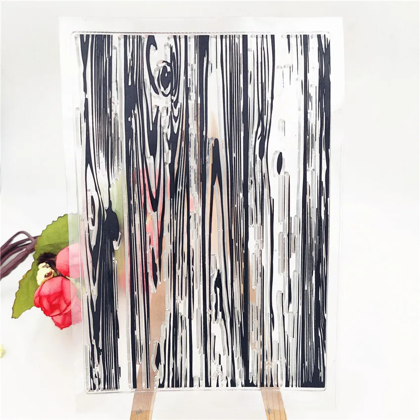 

JC Clear Rubber Stamps for Scrapbooking Wood Grain Sheet Silicone Seals Craft Stencil Album Stamps Paper Card Making Decor Stamp