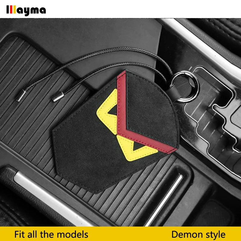 В стиле дьявола Alcantara чехол для ключей автомобиля для Audi A1 S1 RS Sline A3 sportback 8 P люкс 8 V S3 сумка для ключей кожи наппа черный цвет цепочка для ключей