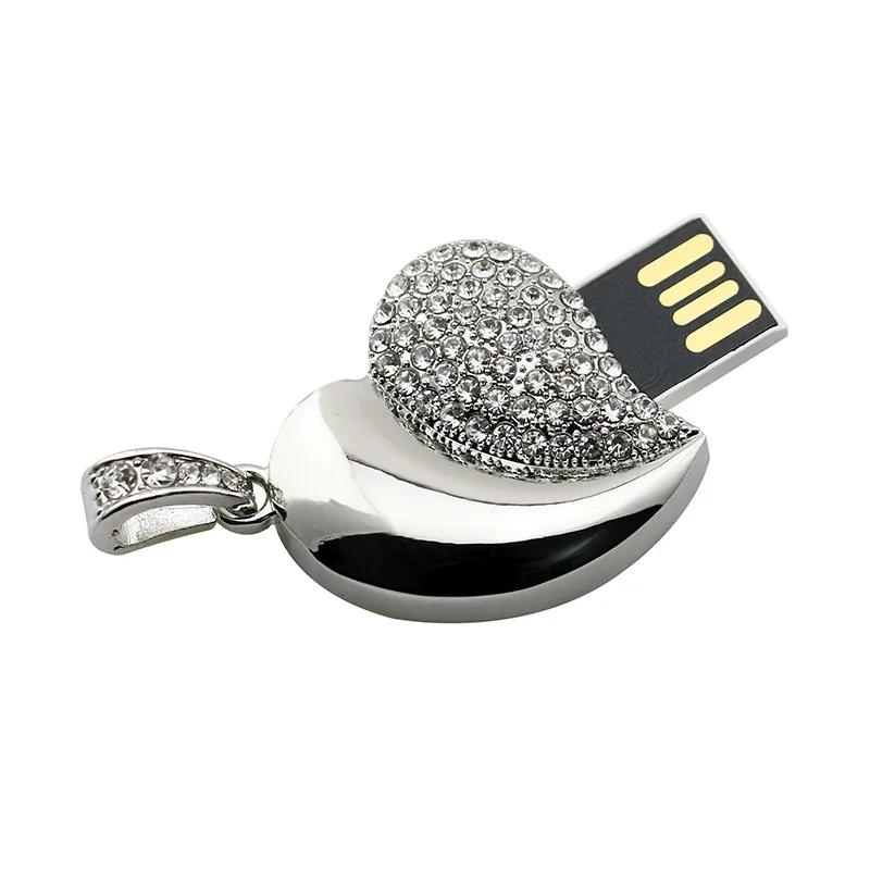 USB флеш-накопители с милым сердцем и кристаллами, флеш-накопитель 128 ГБ, флэш-диск 4 ГБ 8 ГБ 16 ГБ 32 ГБ 64 ГБ, USB 2,0, флеш-накопитель creativo Memory Stick