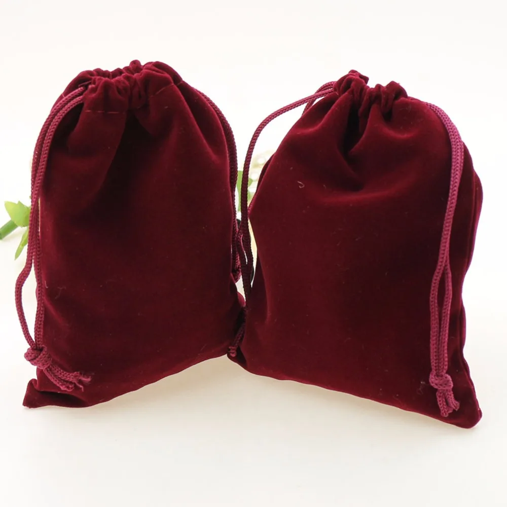 50 Pcs/Lot 5x7cm Jewelry Packing Velvet Bag Velvet Drawstring Bag