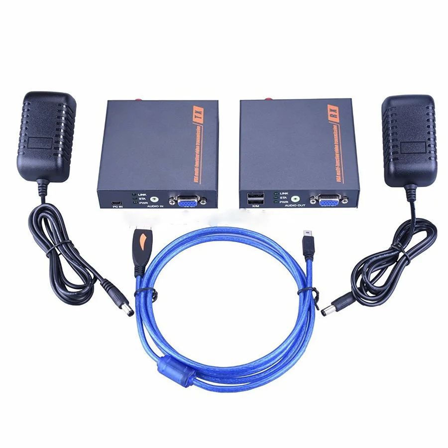 Navceker 200 м VGA USB аудио IP KVM удлинитель 1080 P наполнитель Ethernet LAN Cat5 Cat5e Cat6 RJ45 удлинители |
