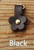 Black Meetee 10 шт. 3,5*2 см Натуральная кожа цветок молния съемник DIY ручной работы для одежды кошелек молния голова сумка аппаратные средства швейный материал - Цвет: Black