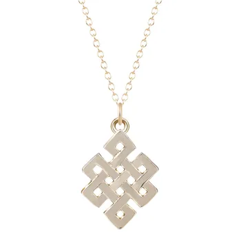 

Eternal Endless Infinity Necklace Knot Geometric Square Pendant Necklace for Women Girls Accessories Christmas Jewelry