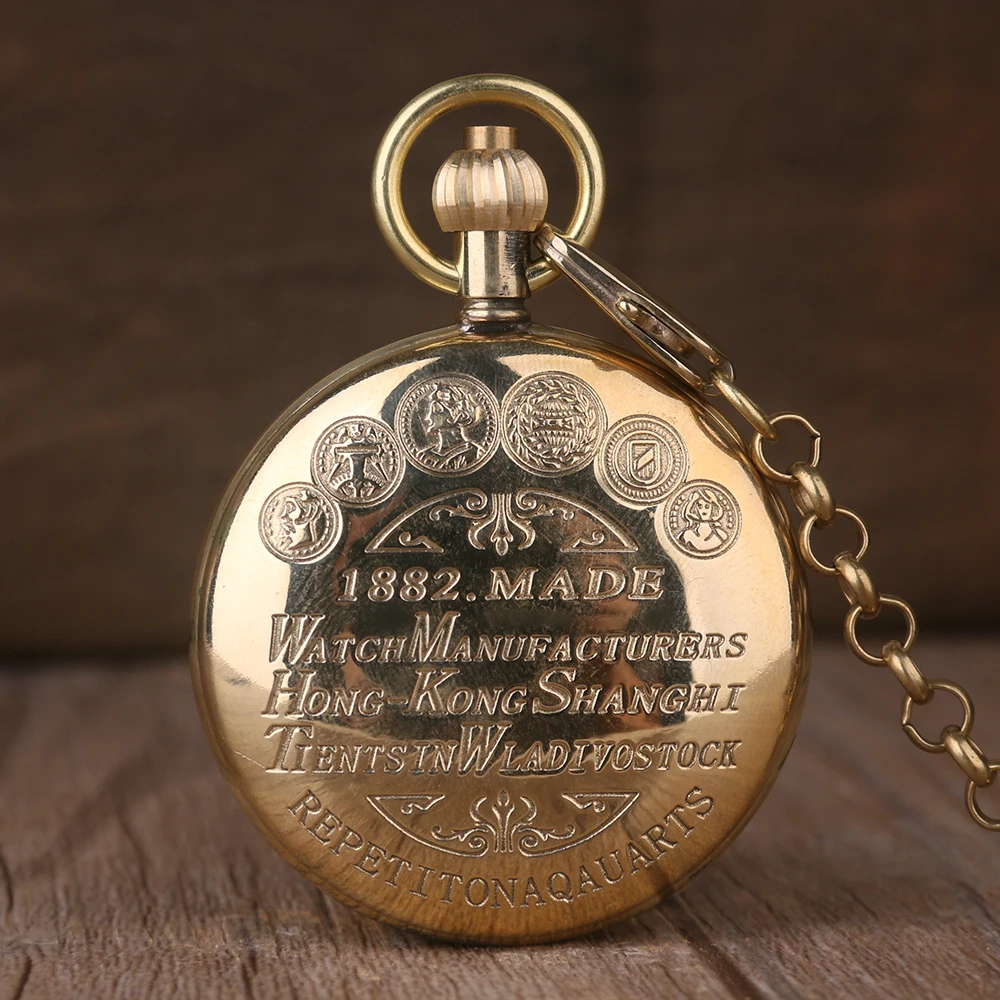 Роскошные Высококачественные золотые ручные механические карманные часы с римским циферблатом и подвеской на цепочке