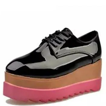 

2017 New Europe Spring Square Strappy Shoes Waterproof Slope With Single Platform Shoes Thick Soled Shoes