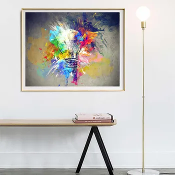 

Wangart Abstract Oil Painting Posters and Print Wall Art Pictures Canvas Light Colorful Paintings for Living Room Home Decor