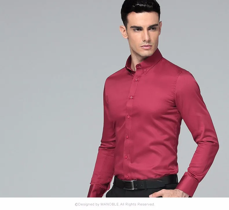 mens short sleeve white shirt High Quality 2021 Brands New Regular Fit Shirts for Men Business Long Sleeve Cufflink Cotton Solid Color Camisas De Hombre mens short sleeve dress shirts