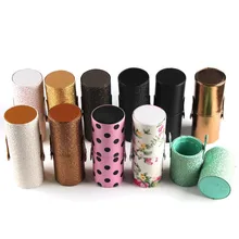 New Empty Portable Makeup Brush Round Pen Holder Cosmetic Tool PU Leather Cup Container Solid Colors 6 Optional Case P8