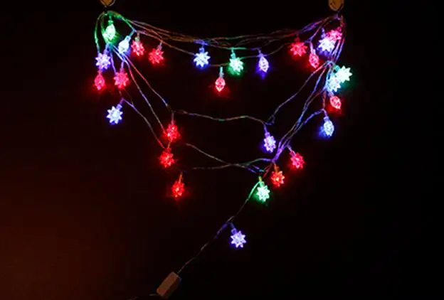 

2pcs 5Meters Led Flower Multi color Lamp String Strap Garland Christmas Tree Holiday Venue Decoration