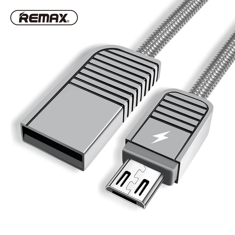 

REMAX Zinc Alloy Spring-steel Micro USB Data Cable Aluminum Charging Cable Fast USB Charger for Samsung/xiaomi/android Phone