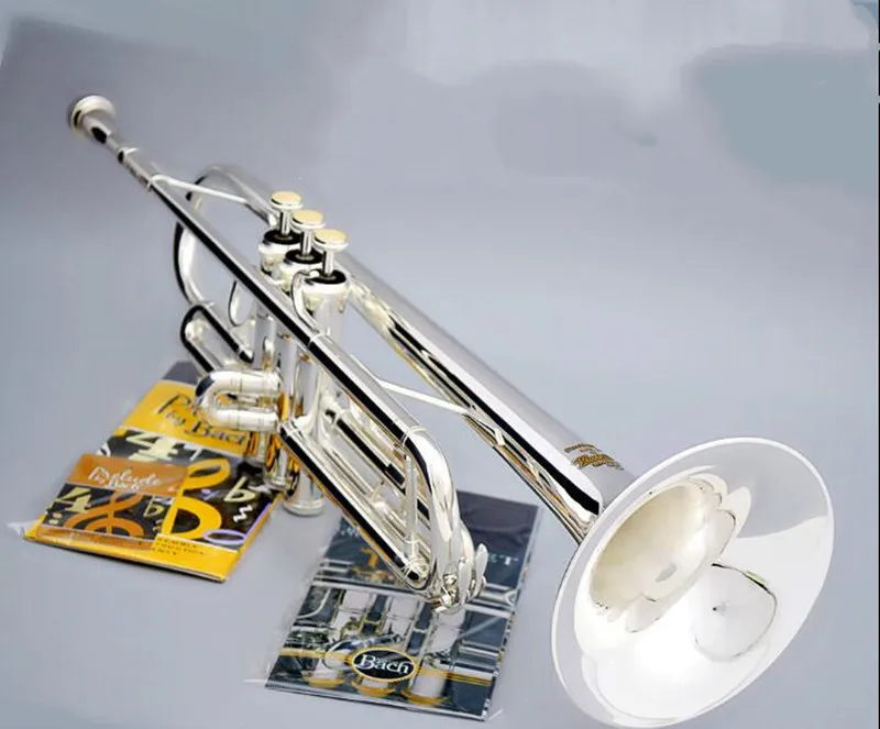 

Genuine Bach Trumpet double silver plated AB-190S Trumpet musical instrument with mouthpiece Free shipping