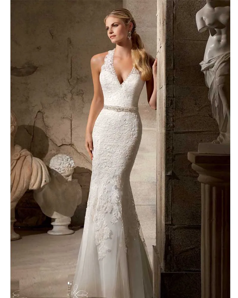 

Vestido De Noiva Sereia Renda Lace Mermaid Wedding Dress Vintage Cheap Imported Civil Wedding Dress Bridal Gown 2015 Casamento