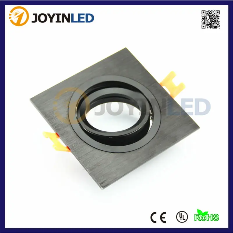 10pcs Square Black Silver Color Halogen led Spotlights Frame Fittings Spot Lamp Aluminum fittings