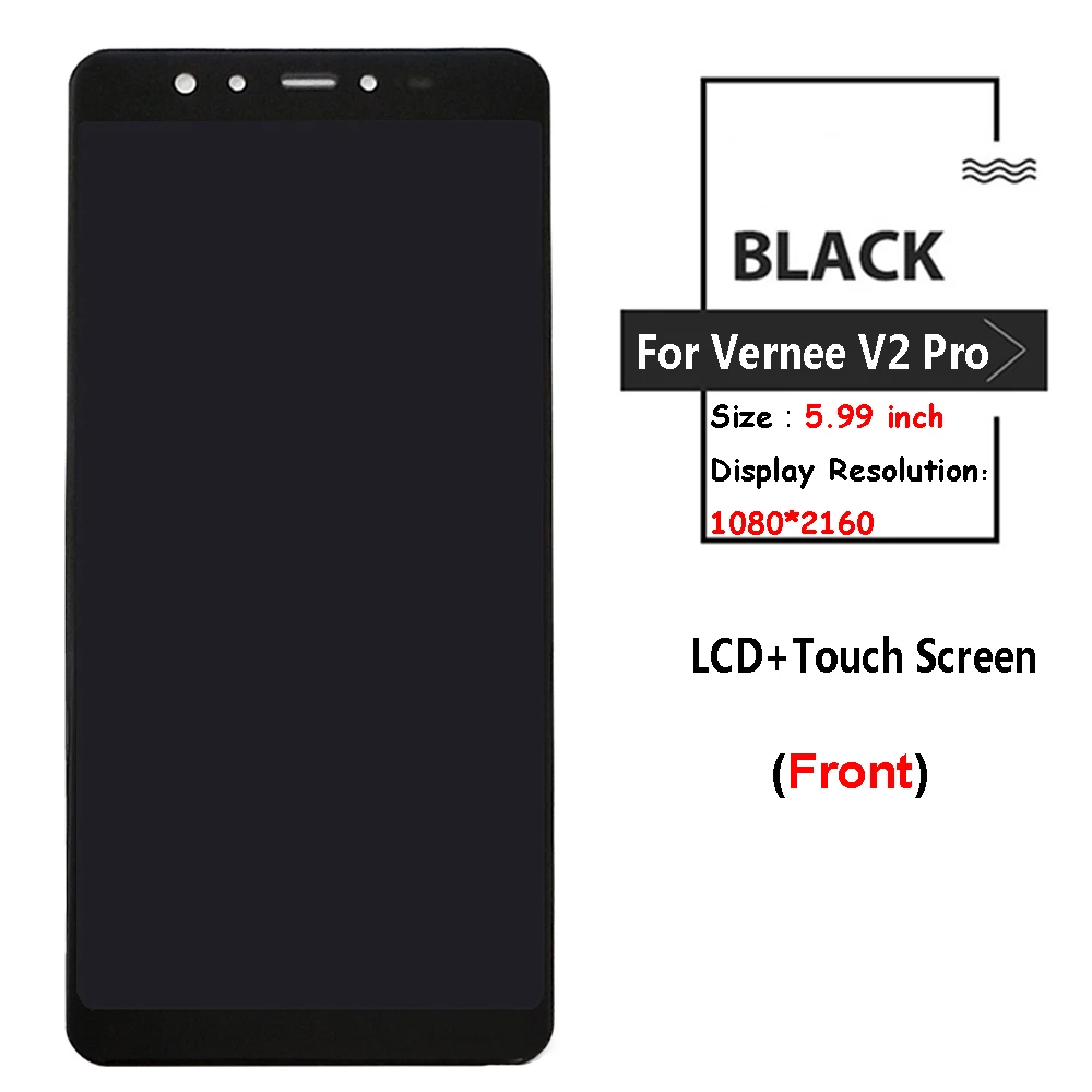 5,9" для Vernee V2 Pro ЖК-дисплей+ сенсорный экран протестированный ЖК-дигитайзер стеклянная панель Замена для Vernee V2 Pro