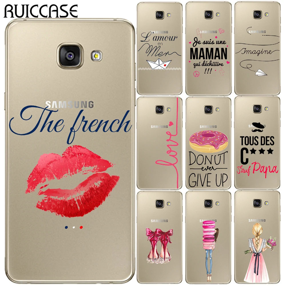 

Macarons Love Lips Kiss Floral Case For Coque Samsung Galaxy A3 A5 A7 2015 2016 2017 Hard Plastic Phone Back Cover