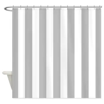 

Gray and white vertical stripes Shower Curtain - Decorative Fabric Shower Curtain (69"x70")